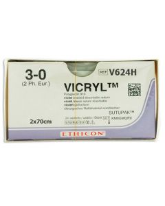 Ethicon Vicryl 3-0 2x70cm V624E Zonder Naald